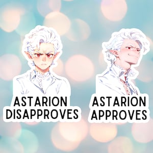 Astarion Approves & Disapproves BG3 Sticker Dungeons and Dragons Gift Cute Stickers For Laptop Computer Kawaii Gift