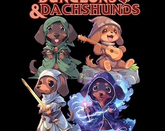 Dungeons and Dachshunds T-Shirt Cute BG3 Tshirt Dungeons and Dragons Gift Funny Birthday Gift