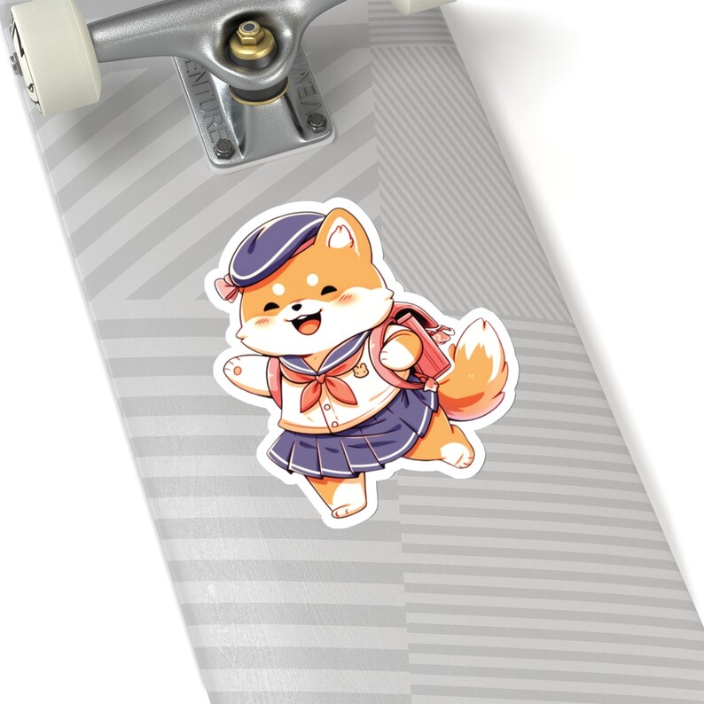 Shiba Inu Preppy Girl Sticker Kawaii Girl Prep Esthétique Mignon Shiba Dog Autocollants Preppy Student Fashion Pour ordinateur portable et cadeau image 6