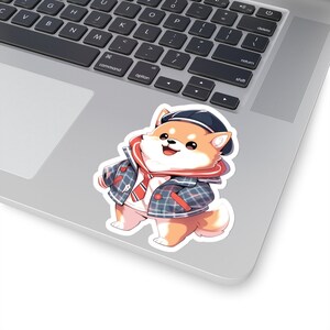Sticker Shiba Inu Preppy Kawaii Prep Esthétique Mignon Shiba Dog Stickers Preppy Mode Etudiante Pour Ordinateur Portable Et Cadeau image 5
