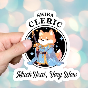Shiba Cleric DND Sticker, Dungeons and Dragons Gift, Cute Shiba Inu Stickers, DND Cleric
