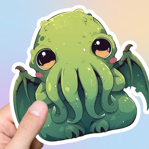 Cute Cthulhu Sticker Kawaii Pastel Goth HP Lovecraft Laptop Sticker Computer Stickers Birthday Gift
