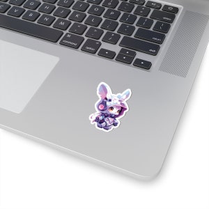 Cyberpunk 2077 Bunny Sticker Scifi Cyberpunk Aesthetic Cute and Kawaii Rabbit Sticker for Laptop and Computer Gift image 3