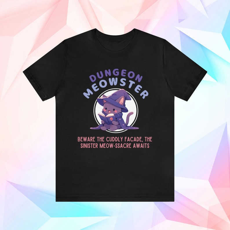 Dungeon Meowster DND T-Shirt Funny Dungeon Master Gift for Dungeons and Dragons Players Kawaii Cat Tshirt image 4