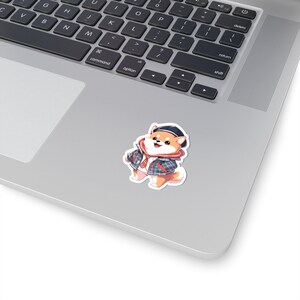Sticker Shiba Inu Preppy Kawaii Prep Esthétique Mignon Shiba Dog Stickers Preppy Mode Etudiante Pour Ordinateur Portable Et Cadeau image 3