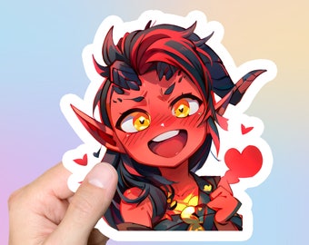 Sticker Karlach Love BG3 Barbare Kawaii Baldur's Gate 3 Cadeau pour les joueurs Ordinateur portable Anniversaire