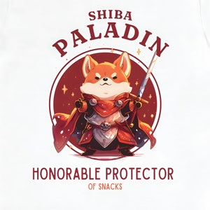 Shiba Paladin T-Shirt, Dungeons and Dragons Gift, Cute Shiba Inu T-shirt, Birthday Present