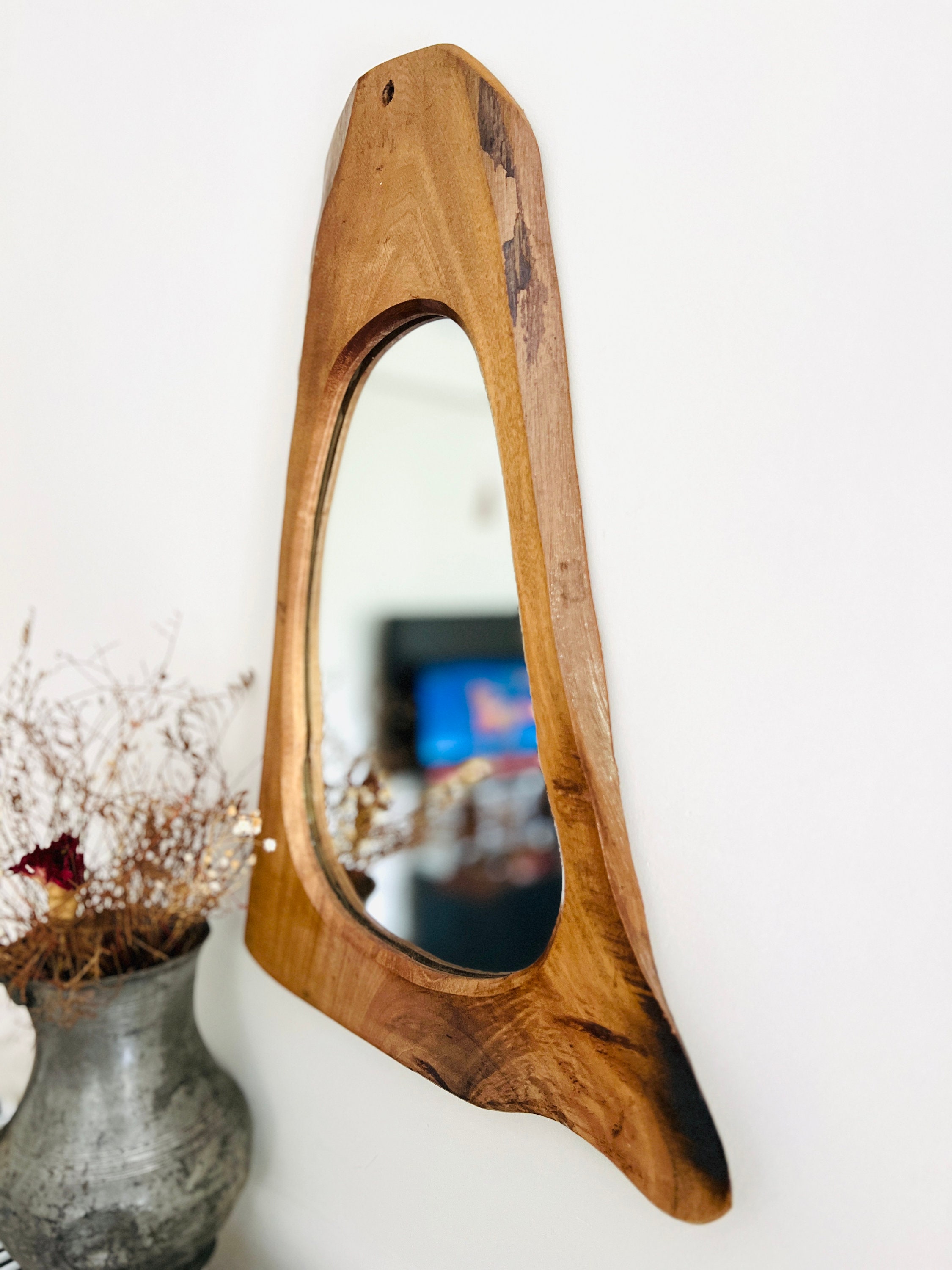Wooden Mirror, Rustik Ev Dekorasyonu, Natural, Farmhouse, Boho, Modern ...