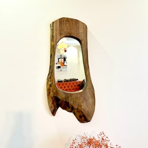 Mirror, Rustic mirror, Farmhouse mirror, Boho mirror, Walnut mirror, Living room, Decorative mirror, Wall mirror, Reclaimed Wood, Mother Day