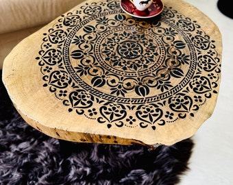 Custom coffee table, Walnut, Wood side table, Home decoration, Living Room Furniture, Rustic, Handcrafted Wooden Coffee Table