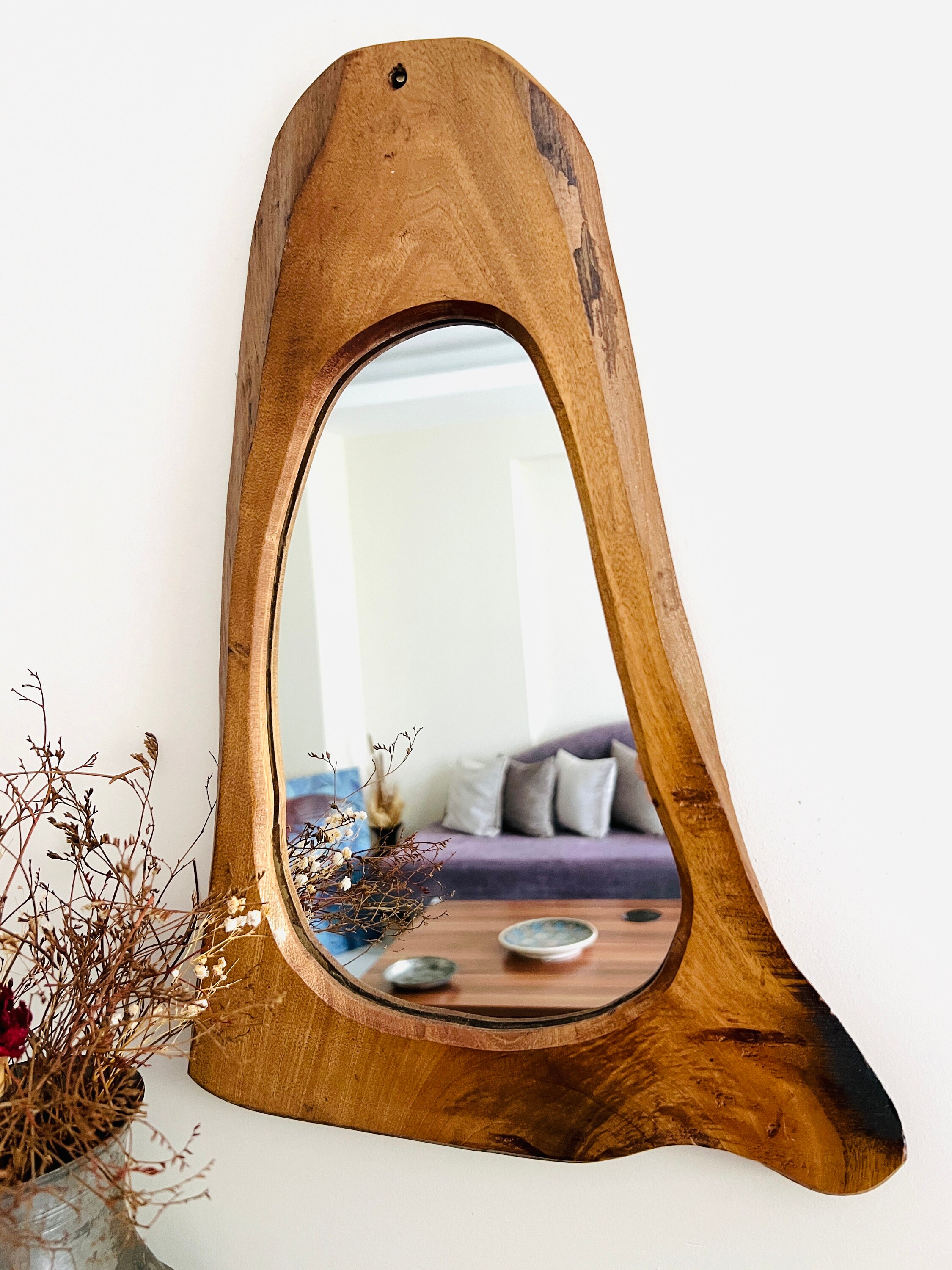 Wooden Mirror, Rustik Ev Dekorasyonu, Natural, Farmhouse, Boho, Modern ...