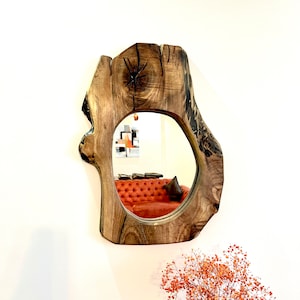 Mirror, Rustic, Farmhouse, Walnut mirror, Living room, Wall mirror, Reclaimed Wood, Birthday Gift, Gift, Father&#39;s Day Gift, Reclaimed wood