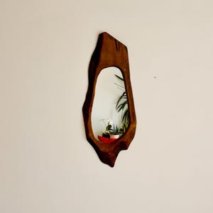 Mirror, Wood mirror, Rustic mirror, Natural mirror, Farmhouse mirror, Irregular mirror, Boho, Modern wood mirror, Walnut mirror, Decorative