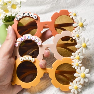 Floral Daisy Girls Personalized Name Sunglasses|UV400 Protection|Toddler Gift|Kids Gift |Kids Personalized Sunglasses Flower girl sunglasses