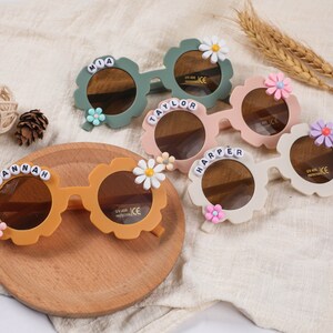 Floral Daisy Girls Personalized Name SunglassesUV400 Protection Toddler GiftKids Gift Kids Personalized Sunglasses image 6