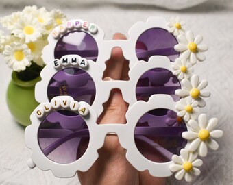 Floral Daisy Girls Personalized Name Sunglasses|UV400 Protection|Toddler Gift|Kids Gift |Kids Personalized Sunglasses Flower girl sunglasses