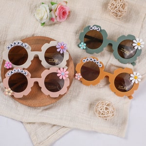 Floral Daisy Girls Personalized Name SunglassesUV400 Protection Toddler GiftKids Gift Kids Personalized Sunglasses image 10