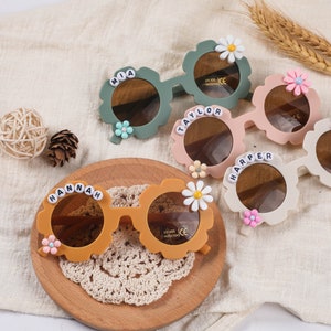 Floral Daisy Girls Personalized Name SunglassesUV400 Protection Toddler GiftKids Gift Kids Personalized Sunglasses image 5