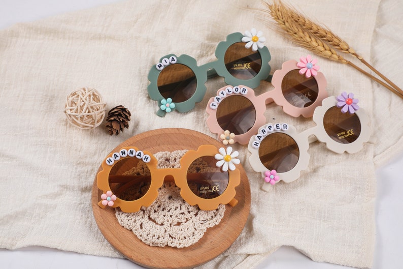 Floral Daisy Girls Personalized Name SunglassesUV400 Protection Toddler GiftKids Gift Kids Personalized Sunglasses image 5