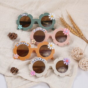 Floral Daisy Girls Personalized Name SunglassesUV400 Protection Toddler GiftKids Gift Kids Personalized Sunglasses image 4