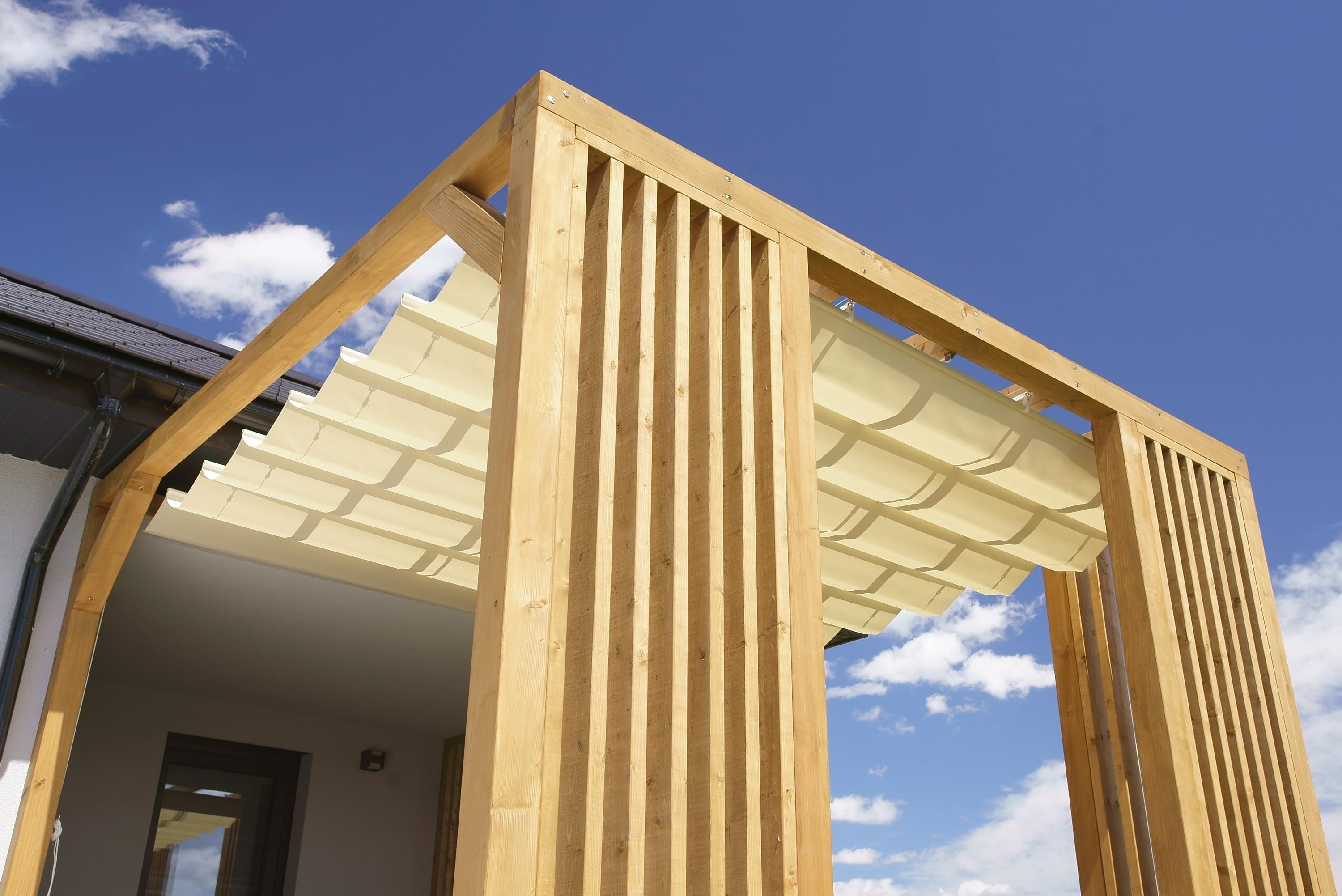 Toldo deslizante DIY (toldo deslizante sobre alambre): toldo retráctil, vela de sombra, cubierta solar para pérgola
