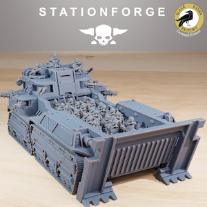 GrimGuard Transport Tank - Dark Guard troepentransporttank - StationForge miniatuur voor oorlogsspellen op tafel, schaal van 28 mm
