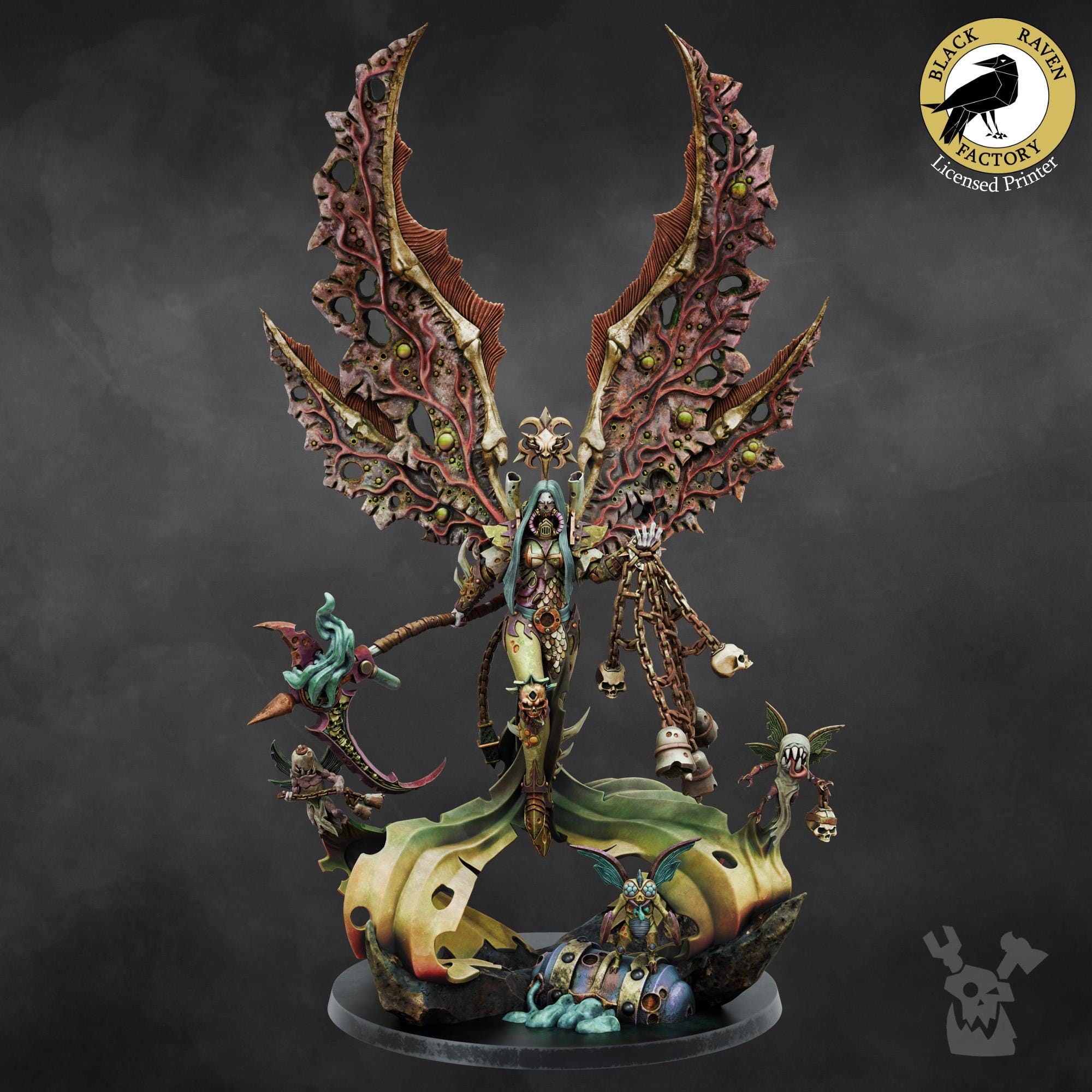 Morticia The Morbid Queen (unpainted) - Dakkadakka.Store miniature for tabletop wargames, 28mm scale
