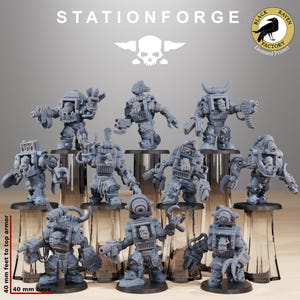 Orkaz Steelbrutes - Megabrutes orcos con armadura - Miniaturas StationForge para juegos de guerra de mesa, escala 28 mm
