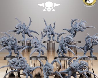 Xenarid Infantry Melee Unit - StationForge miniature for tabletop wargames, 28mm scale