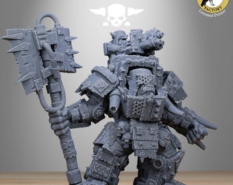 Orkaz Commander - Ork Commander - StationForge miniatuur voor tafelblad oorlogsspellen, schaal 28 mm