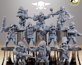 GrimGuard Xenarid Hunters - StationForge miniatuur voor tafelblad-oorlogsspellen, schaal 28 mm of 32 mm
