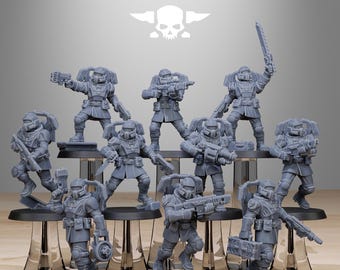 Vaskar Jump Squad (10 miniatures) - StationForge miniature for tabletop wargame 28mm scale