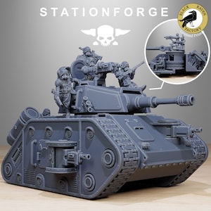 GrimGuard Battle Tank 2.0 - Dark Guard Battle Tank 2.0 - Miniatura StationForge para juegos de guerra de mesa, escala 28 mm
