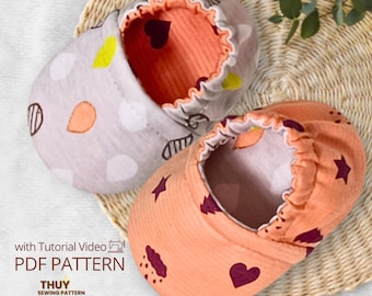 Patrón de costura para zapatos reversibles de bebé: Ideal para principiantes, desde recién nacidos hasta los 4 años (patrón en PDF)