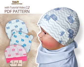 Patrón de costura para gorro de bebé, ideal para principiantes (descarga en PDF, de 0 a 18 meses)