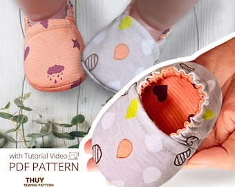 Wendbares Baby-Schuhe Schnittmuster: Anfängerfreundlich, Neugeborene bis 4 Jahre (PDF Pattern)