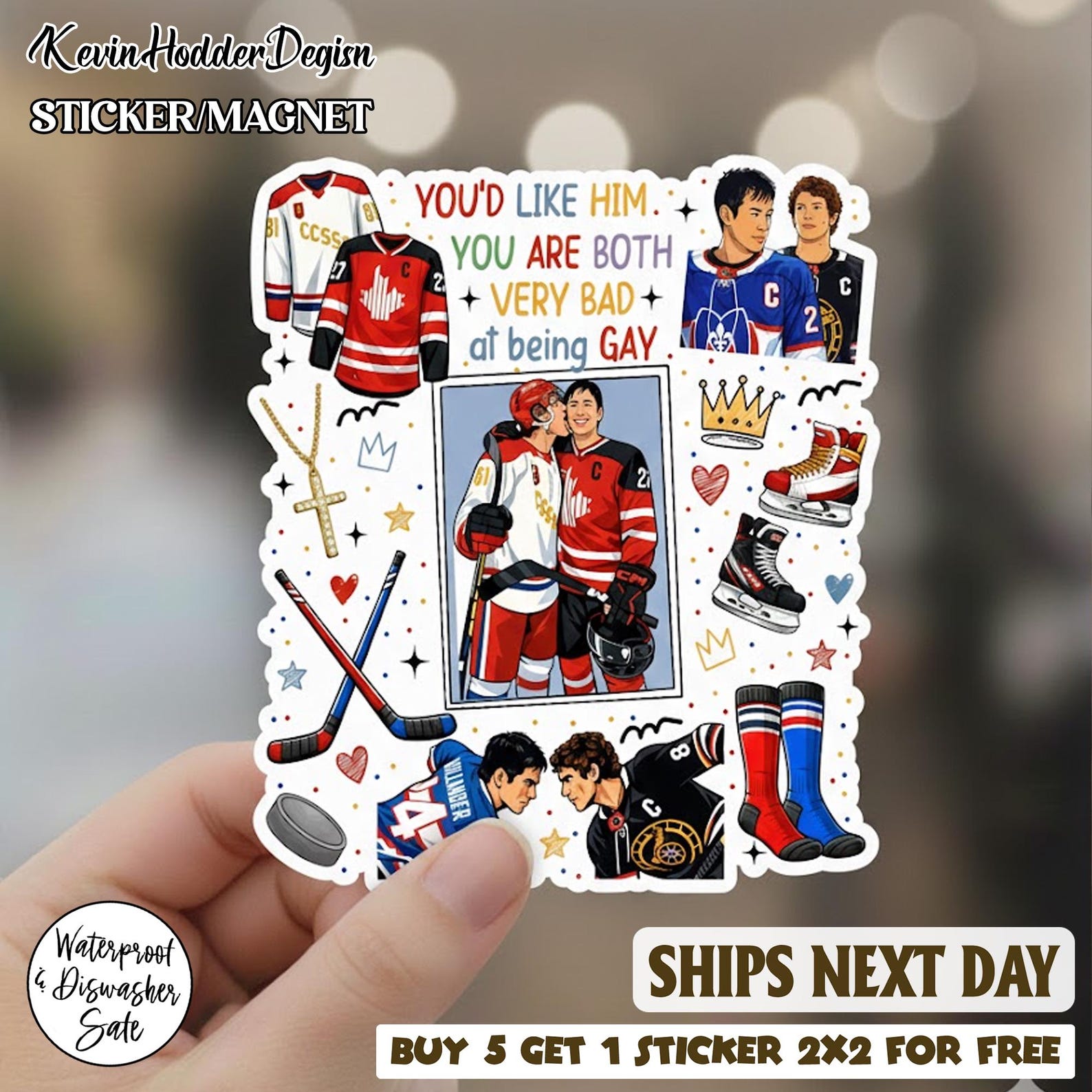 Heated Rivalry Couple Sticker Magnet, Ilya Rozanov Shane Hollander Fan ...