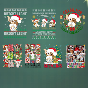 Gremlins Merry Christmas-bundel png, Gizmo Gremlins Christmas-png, grappige Gremlins-familiekerst png, familiekerstmisontwerp, bijpassend familiekerstontwerp