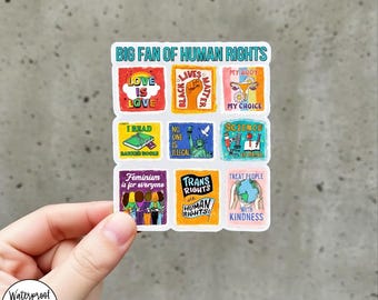 Adesivo/magnete per auto "grande fan dei diritti umani", magnete per l'uguaglianza, adesivo per la giustizia sociale, regalo per attivisti, adesivo per la difesa dei diritti umani