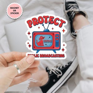 Protect Public Broadcasting PBS Sticker, Save Public Broadcasting Stickers for Advocacy, Rainbow Sticker, Public Services Awareness Save NPR