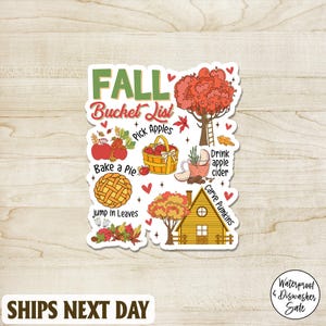 Fall Bucket List Sticker, Autumn To Do List Planner Sticker, Cozy Fall Activities Vinyl Decal, Cute Autumn Bucket List Sticker for Journal