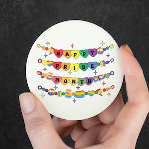 Happy Pride Month Bracelet LGBTQ+ Pin Button, LGBTQ+ Equality Badge, Anti-Hate Pride Accessory, Queer Rights Support Gift LGBTQ+ Support