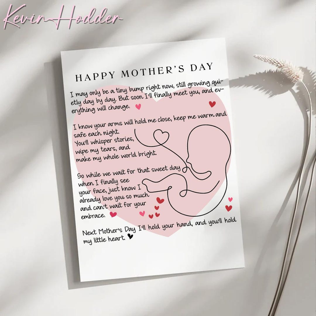 Pregnancy Mothers Day Card From Bump, First Mothers Day Card, Expecting ...