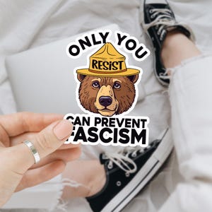 Adesivo "Solo tu puoi prevenire il fascismo", adesivi Anti Maga Anti Gop Project 25, adesivi in vinile impermeabili politici per laptop, regali per lei e lui
