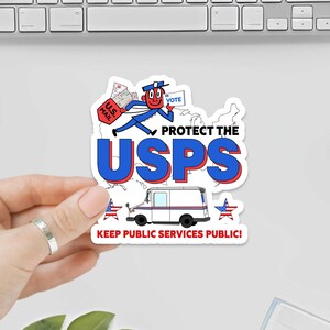 Proteggi USPS Mantieni pubblici i servizi pubblici, adesivi USPS, politico, Broligarchia, antifascismo, adesivo di protesta, combatti i fascisti