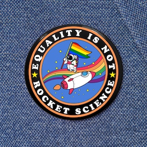 Lgbt Equality Not Rocket Science Pride Ally Pin Button, LGBTQ+ Equality Badge, Anti-Hate Pride Accessory, Queer Rights Support, LGBT Support