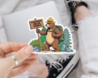 Resist Bear National Park Foxtrot Delta Tango Sticker, Anti Maga Anti Gop Project 25 Stickers, Political Waterproof Vinyl Stickers Laptop