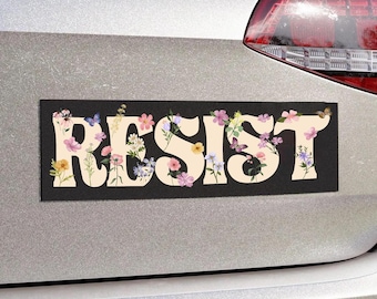 Resist Car Magnet/Bumper Sticker, Banned Books BLM Reproductive LGBT Rights Social Justice Climate Change Science Liberal Feminist Activist
