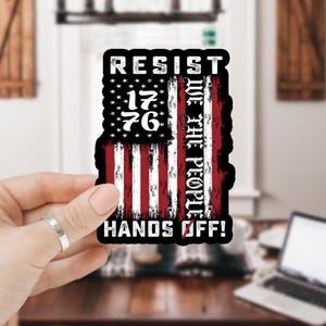Hands Off Flagge Aufkleber, Don't Touch Aufkleber, Protest Vinyl Aufkleber, schützen Politischen Aktivismus Medicare soziale Sicherheit