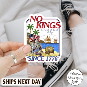 Skeleton No Kings Since 1776 Sticker/Car Magnet, Protest Sticker, Political Decal for Car, Laptop, Bottle, Anti Trump Political Sticker